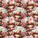 Vache cowgirl fond fleur