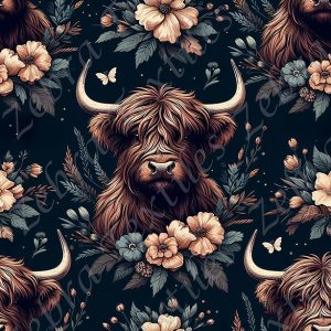 Vache floral aqua pêche