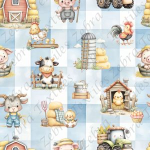 Animaux mignon à la ferme fond plaid