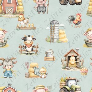 Animaux mignon à la ferme fond sarcelle