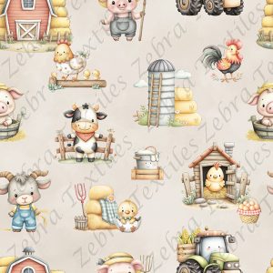 Animaux mignon à la ferme fond taupe