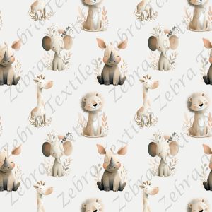 Animaux safari neutre fond taupe