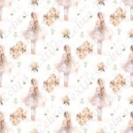Ballerine et fleur fond blanc