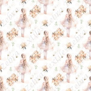 Ballerine et fleur fond blanc