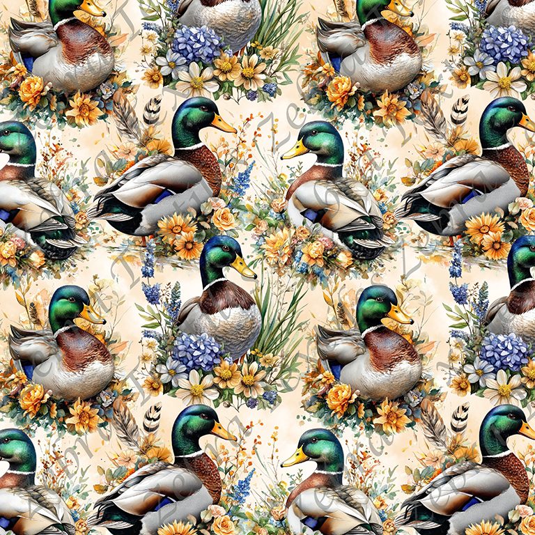 Canard floral jaune