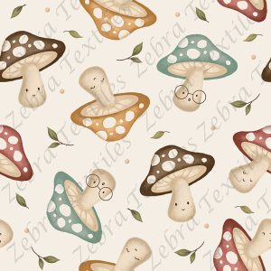 Champignon visage et feuillage