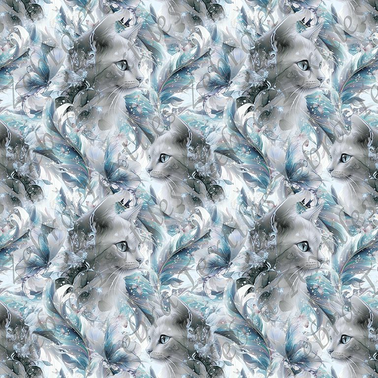 Chat papillon bleu