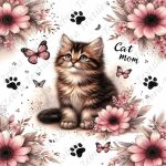 Chaton fleur rose