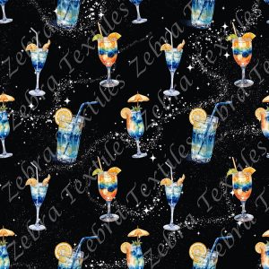 Cocktail bleu fond noir