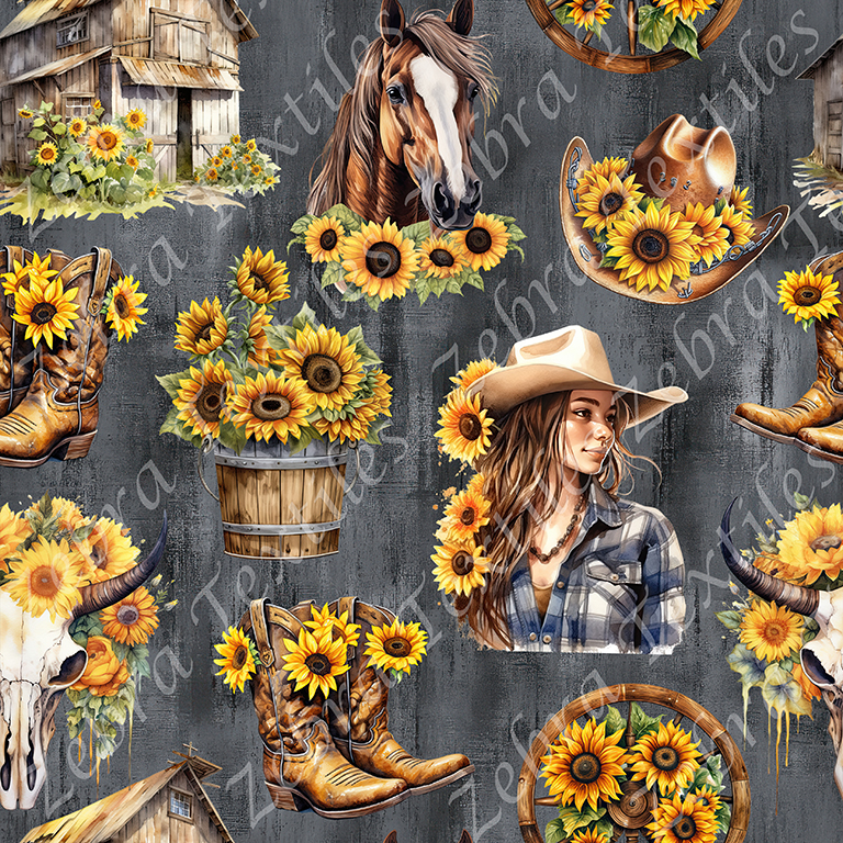 Cowgirl tournesol fond grunge
