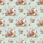 Escargot mignonne fond menthe