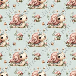 Escargot mignonne fond menthe