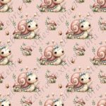 Escargot mignonne fond rose