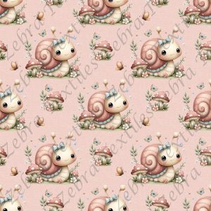Escargot mignonne fond rose