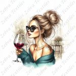 Fille élégante vin rouge