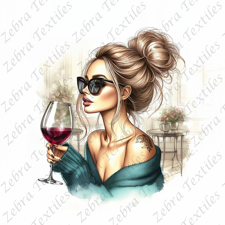 Fille élégante vin rouge