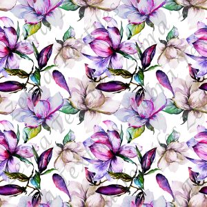 Fleur de magnolia aquarelle mauve crème