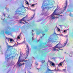 Hibou et papillon pastel