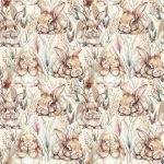 Lapin mignon et pampas fond crème