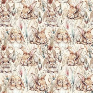 Lapin mignon et pampas fond crème