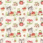 Loup et fraise fond crème