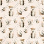 Loutre et papillon fond beige