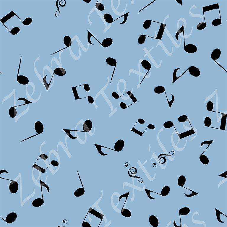 Note de musique noire fond bleu