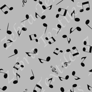 Note de musique noire fond gris