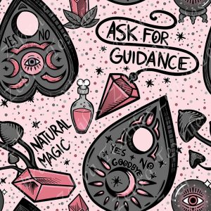 Ouija gris fond rose