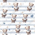 Ourson fond raye et coeur