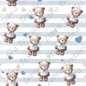 Ourson fond raye et coeur