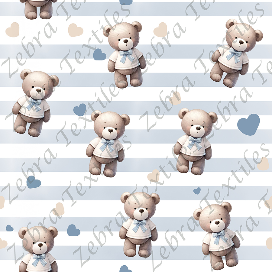 Ourson fond raye et coeur