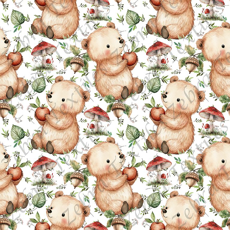 Ourson pomme fond blanc