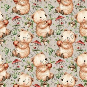 Ourson pomme fond taupe
