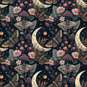 Papillon et lune mystique