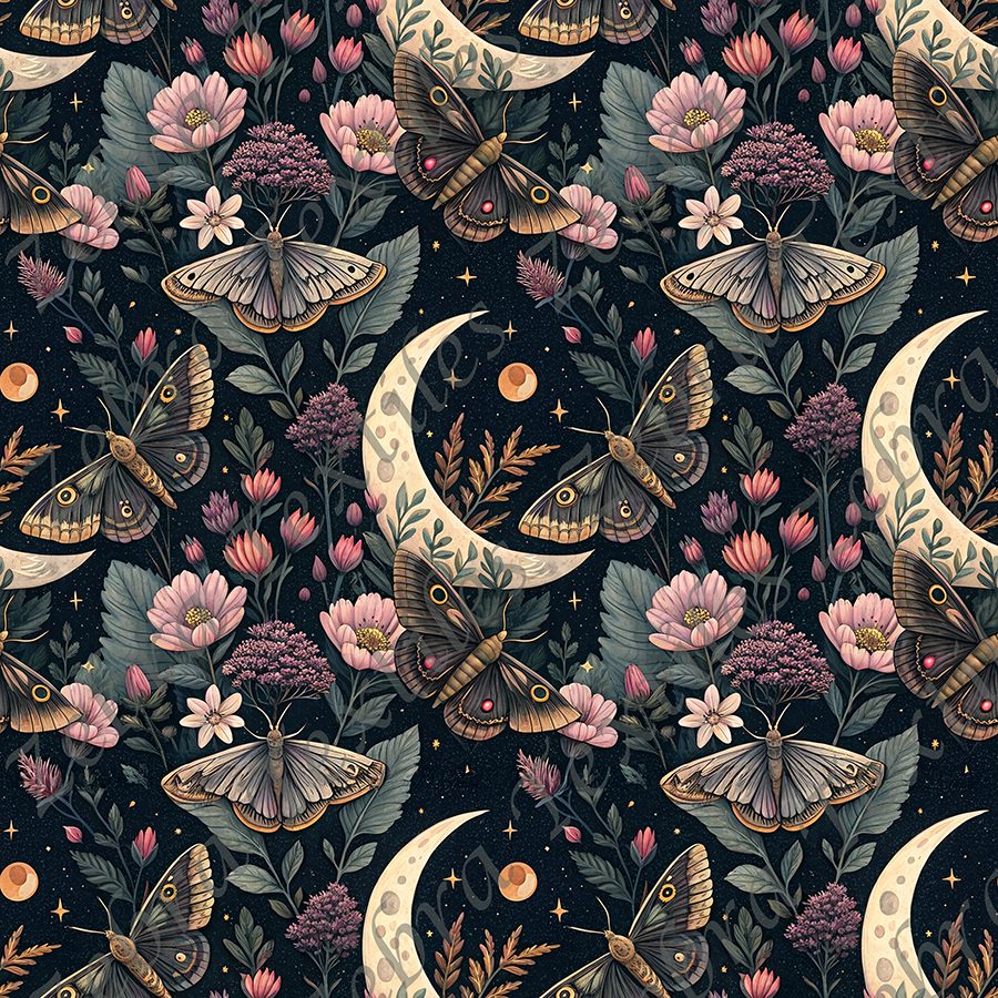 Papillon et lune mystique