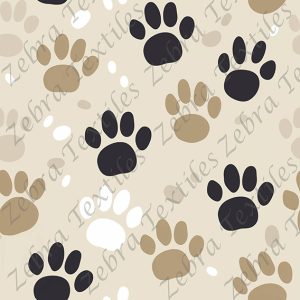 Patte noir et blanc fond taupe