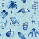 Plage bleutée fond bleu
