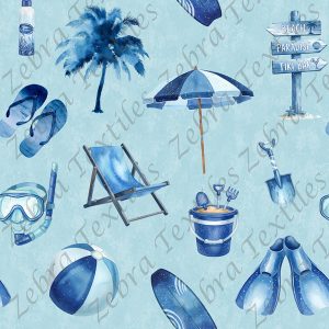 Plage bleutée fond bleu