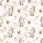 Poney papillon neutre fond aquarelle