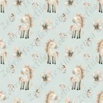 Poney papillon neutre fond sarcelle