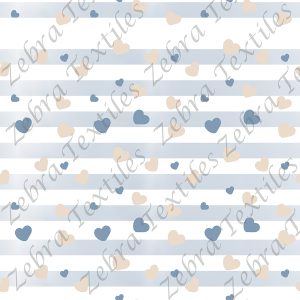 Rayé bleu et coeur