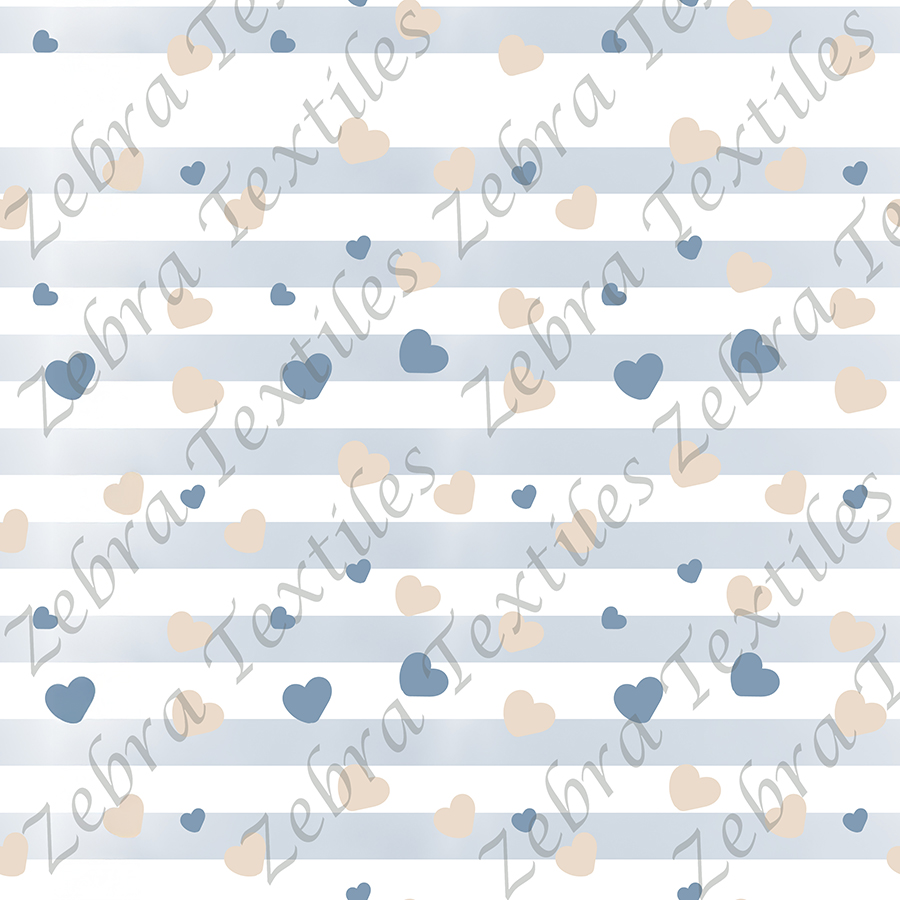 Rayé bleu et coeur
