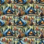 Renard et tente bleue