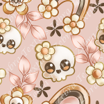 Skull floral arc-en-ciel