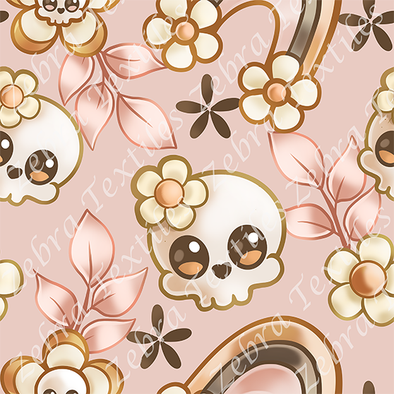 Skull floral arc-en-ciel