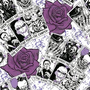Tarot horreur et fleur mauve