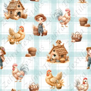 Travail au poulailler fond plaid