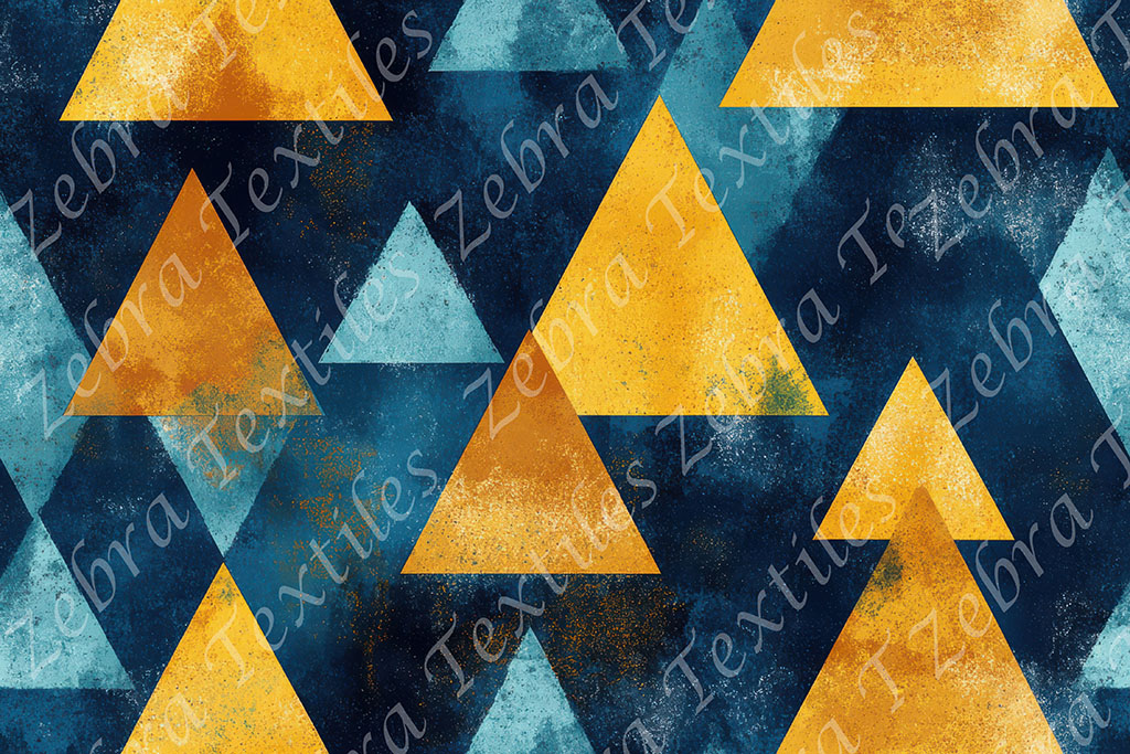 Triangle jaune et bleu grunge