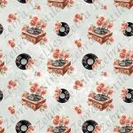 Vinyle floral fond grunge